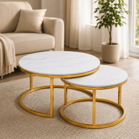 Marble Nesting Coffee Table Set