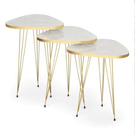 Modern 3Piece Nesting Side Table Set (Smart Space Saving Design)