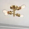 Ephemeral Four Lights Semi Flush Mount Retro Hallway Kitchen Bedroom Living Room Ceiling Pendant 11 W X 6.5 H