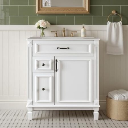 Bathroom Vanity Cabinet with Sink (Freestanding, Storage)