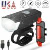 USB Rechargeable LED Bike Headlight (Front & Rear, Rainproof)