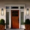 20in Outdoor Wall Lantern Set of 2 (Black, Weatherproof)