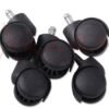 Silent Office Chair Caster Wheels Set (5-Pack, Black)
