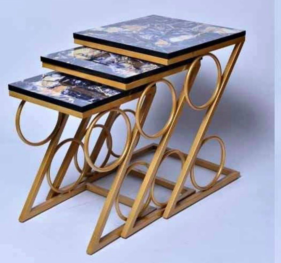 Modern 3Piece Nesting Table Set Space Saving Stylish Living Room Tables
