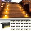 8/16/32 Solar Outdoor Deck Lights, Garden Lights, Atmosphere Lights, LED Walk Lights, Light Source Control, Suitable For Balconies, Terraces, Stair Fences, Courtyards, Gardens, Villas, Driveways.