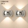 LED Modern Indoor Wall Light With Motion Sensor 3 Color Modes 2700K/4500K/6500K USB Rechargeable Magnetic Portable Wall Sconce For Living Room Bedroom 2 Packs