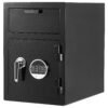 1.2 Cubic Feet Drop Safe, Large Capacity Front Drop Slot Safe Box With Digital Keypad, Heavy Duty 2 Tiers Cash Depository Box With Spare Keys For Cash, Bank Slip, Jewelry, Document, Bill, Black