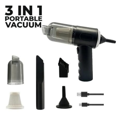 3-in-1 Portable Vacuum Cleaner, Duster & Air Blower | Wireless Handheld Cleaning for Car & Home