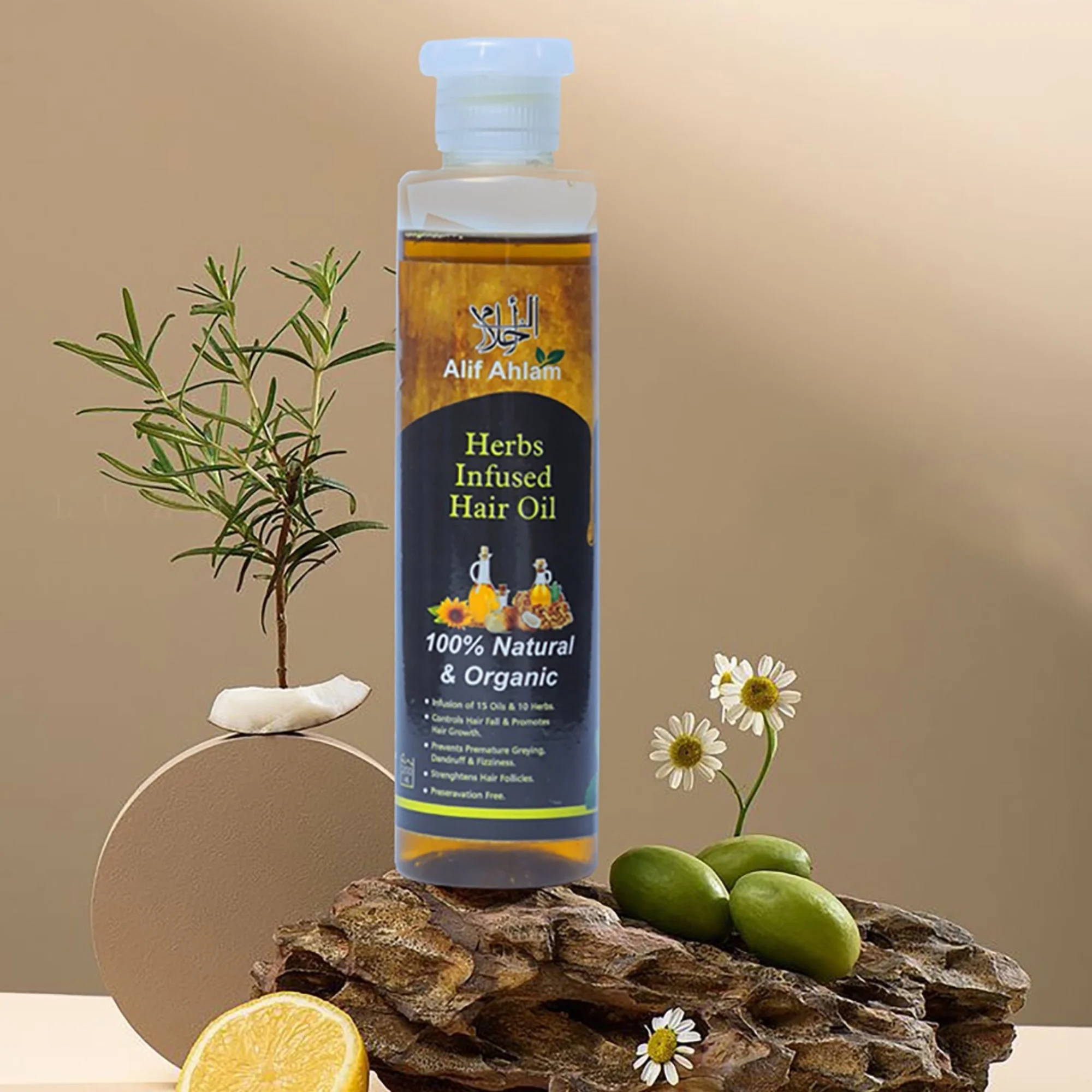 Alif Ahlam Herbs Infused Hair Oil | 100% Natural Organic Oils & Herbs