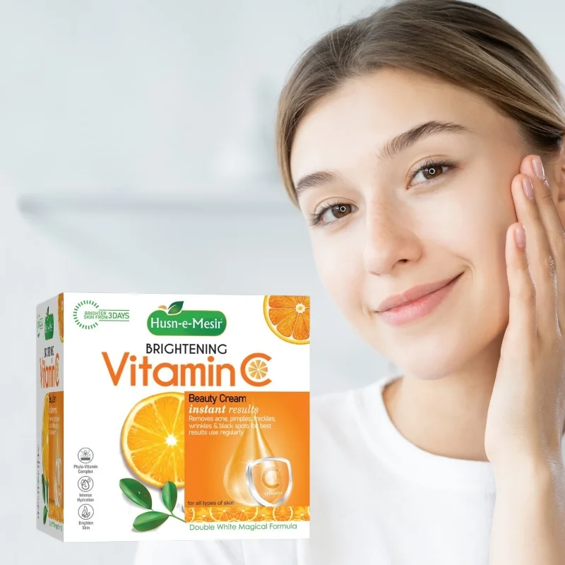 Husn e Mesir Vitamin C Brightening Cream Natural Glow Anti-Blemish Deep Action Formula for Radiant Skin