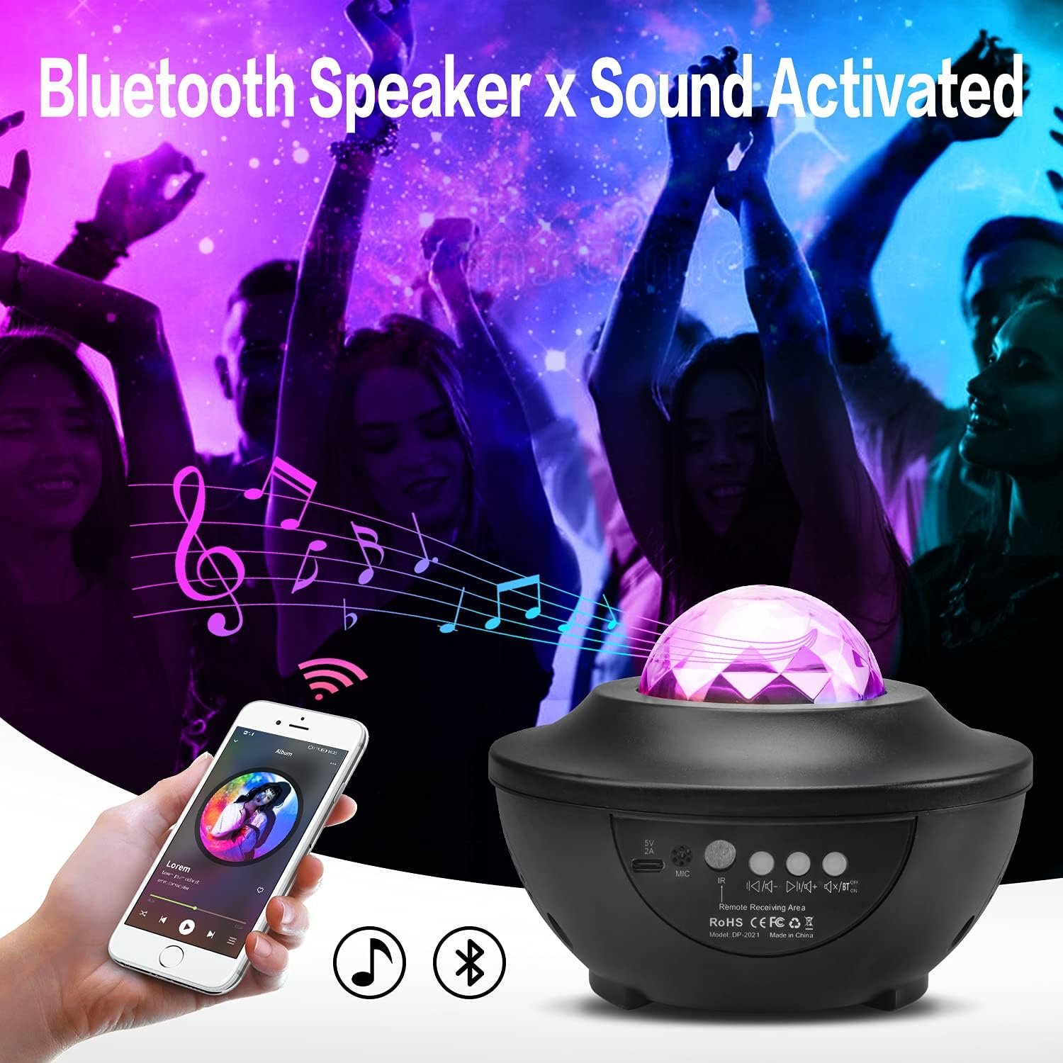 Galaxy Star Projector Lamp | LED Nebula Universe Effect & Built-in Speaker