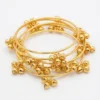 Brass Gold Kashmiri Ghunghroo Bangles Set of 4 Pcs | Traditional Oxidized Indian Festival & Mehndi Jewelry