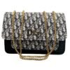 Black | Dior Oblique Canvas & Leather Flap Clutch | Luxury Designer Handbag for Women