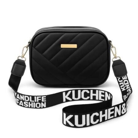 Black Leather Handbag for Girls & Women | Stylish Shoulder & Crossbody Bag | Daily Use & Gift