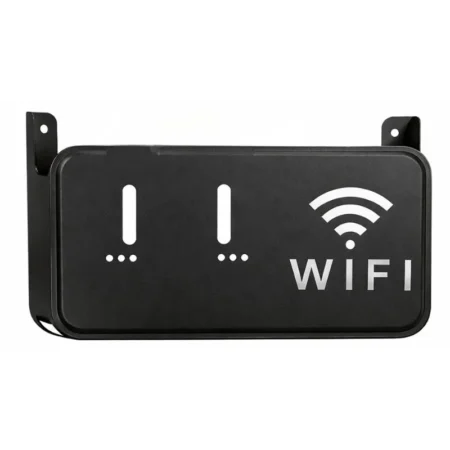 Black WiFi Router Storage Box & Wall Mount Shelf  Universal Cable Organizer | Space-Saving Holder for Modem, Set-Top Box & Smart Devices | Home & Office Use