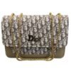 Beige | Dior Oblique Canvas & Leather Flap Clutch | Luxury Designer Handbag for Women