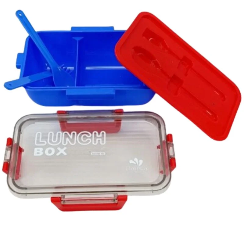 Kendy Lunch Box with Spoon & Fork | 2-Compartment Portable Tiffin Box for School & Office