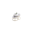 2-Piece Round Marble Nesting Coffee Table Set