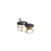 2-Piece Black Marble Nesting Coffee Table Set