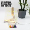 6x6 Inches LED Acrylic Writing Board with USB Light | 7 Colorful Erasable Pens | Message Board with Markers & Stand