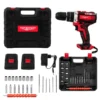 TOP ROCKET Cordless Rechargeable Drill Machine Kit |   48V  Double Batteries | 3-in-1 Drill, Screwdriver & Impact Driver | Variable Speed Power Tool Set with Carry Case