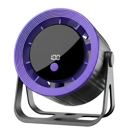 Desktop Circular Rechargeable Fan with 360° Adjustable Airflow | Model QL-02 | Quiet Personal Cooling Fan for Home, Office & Bedroom | Random Color