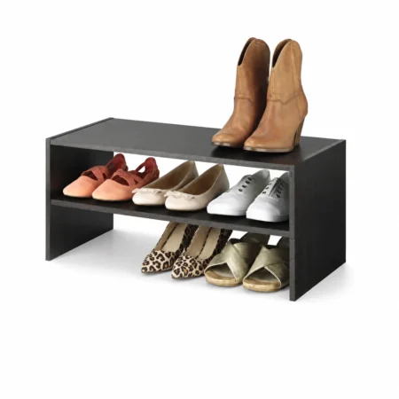 2-Tier Dark Brown Shoe Storage Rack