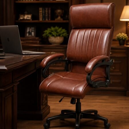 Brown high back executive office chair