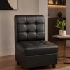 Black padded armless office chair