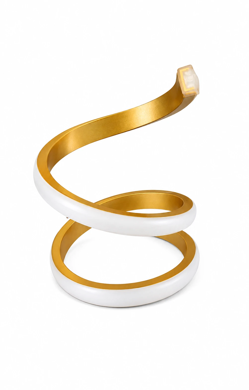 Modern gold spiral LED table lamp with white light