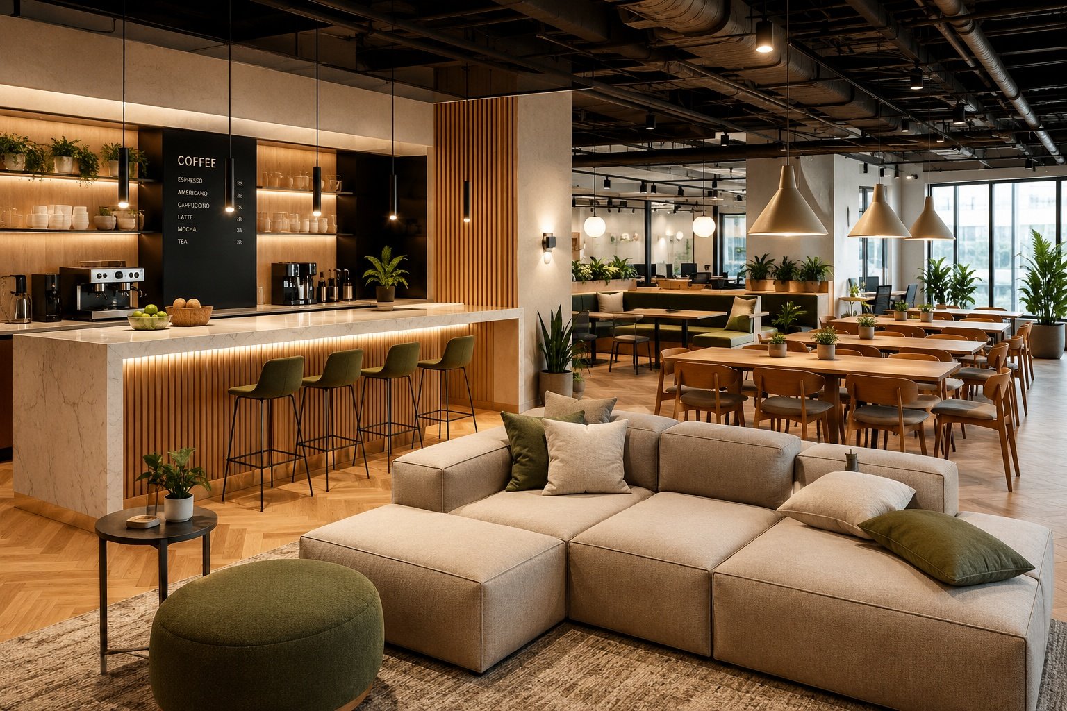 Cafeteria and breakout lounge design