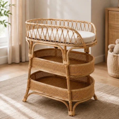 Rattan Baby Changing Table - Baby Cart