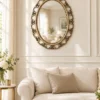 Antique Gold Oval Decorative Wall Mirror 22x28 Inches
