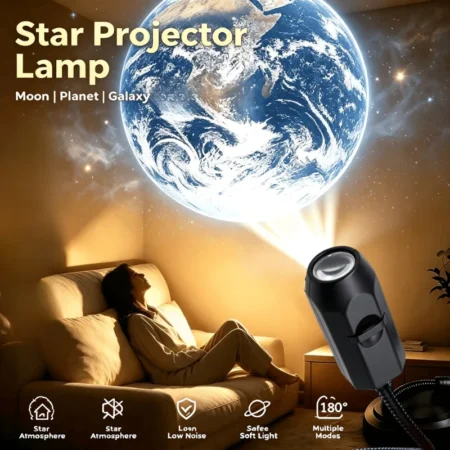 USB Moon & Earth Projection Lamp
